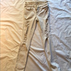 Frame white ripped jeans